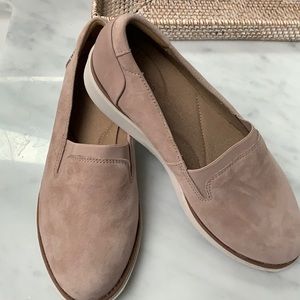 Clark’s suede slip ons